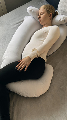Maternity pillow type C light grey