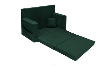 Rozkładana sofa piankowa dziecięca ZIELONA