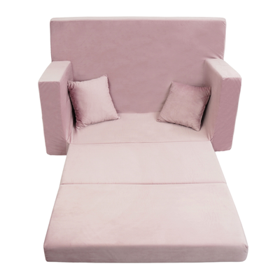 Personalized kids' foldable couch powder pink