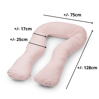 Pregnancy pillow navy blue with white U type pink