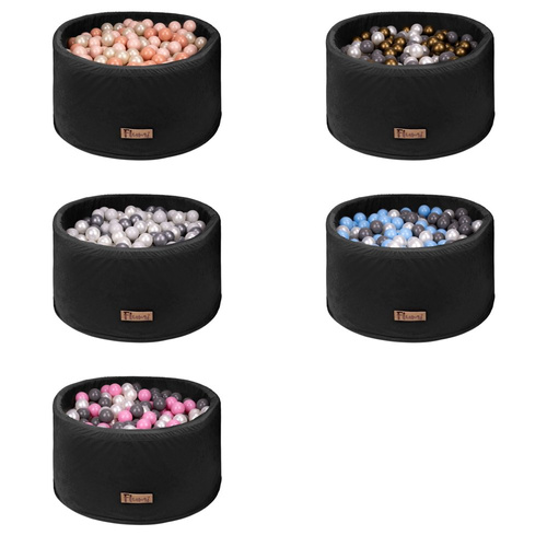 Personalisierte Bällebad Baby Bällepool Kinder 90x40cm mit 200 Bällebad Bälle schwarz