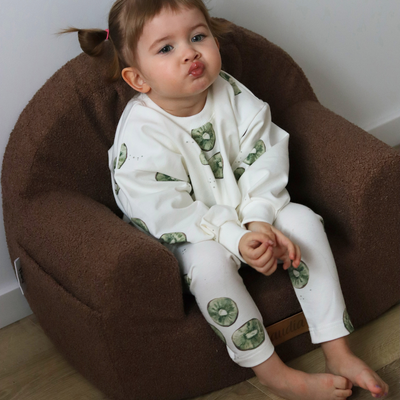 Personalized foam armchair for kids chocolate teddy