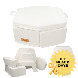 Piankowy plac zabaw dla dzieci z personalizacją – modułowy zestaw Montessori baranek jasny beż