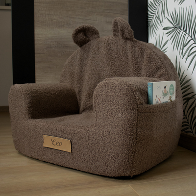 Personalized foam armchair for kids chocolate teddy