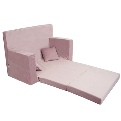 Personalized kids' foldable couch powder pink