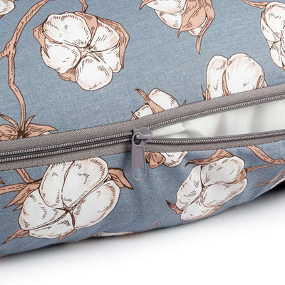 Umstandskissen Typ C marineblau mit weißen Blumen