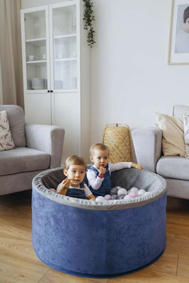  Personalisierte Bällebad Baby Bällepool Kinder 90x40cm mit 200 Bällebad Bälle blau