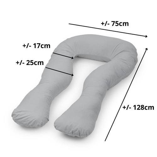 Schwangerschaftskissen marineblau mit weißem U-Typ grau