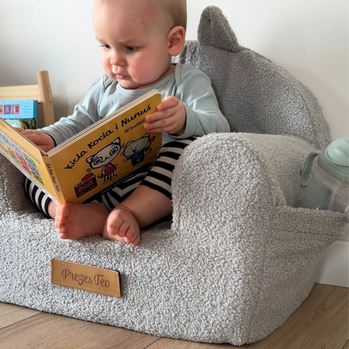 Personalisierter Schaumstoffsessel für Kinder beige Stoff Kord