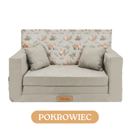 Pokrowiec na sofę - jasny szary + liski