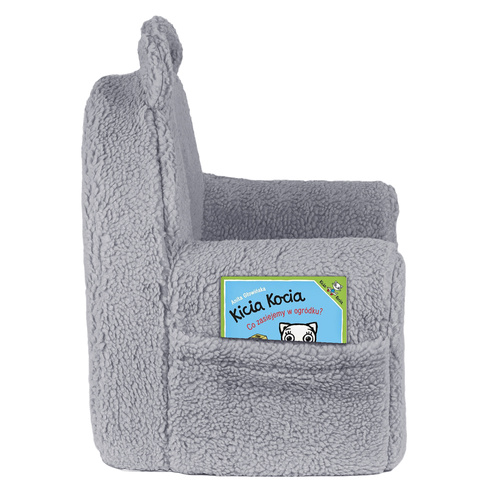 Personalisierter Schaumstoffsessel für Kinder grau teddy