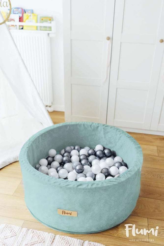 Personalisierte Bällebad Baby Bällepool Kinder 90x40cm mit 200 Bällebad Bälle Hellblau