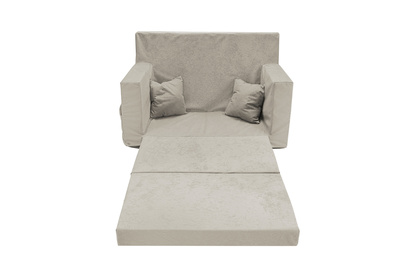 Personalisierte faltbare Kinderliege hellgrau