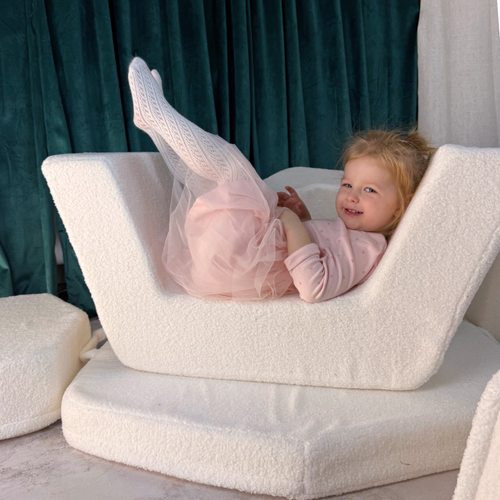 Personalized kids' foldable couch - beige