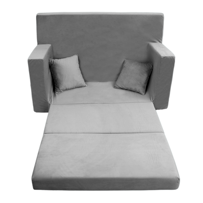 Personalized kids' foldable couch grey