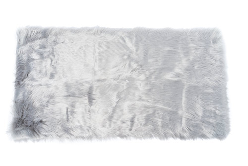 Włochaty dywanik ze sztucznej skóry 60x120 Szary