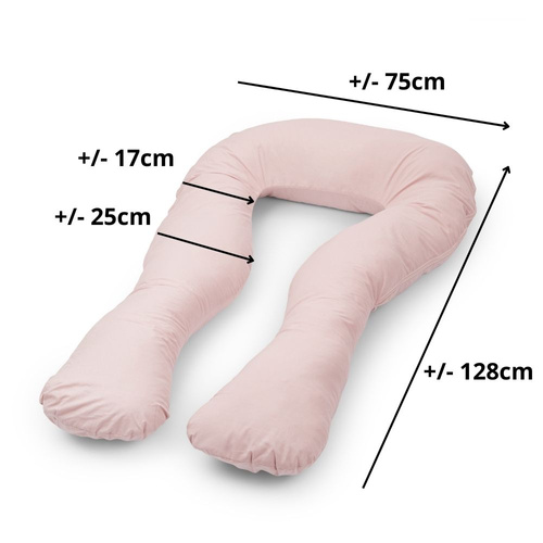 Pregnancy pillow navy blue with white U type pink