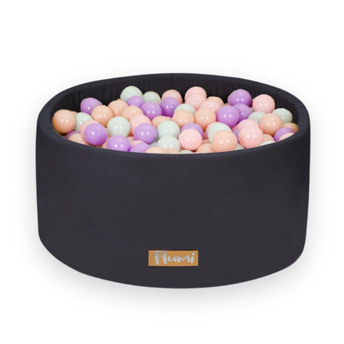  Personalisierte Bällebad Baby Bällepool Kinder 90x40cm mit 200 Bällebad Bälle schwarz
