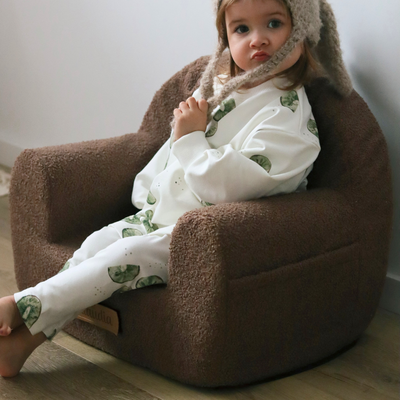 Personalized foam armchair for kids chocolate teddy