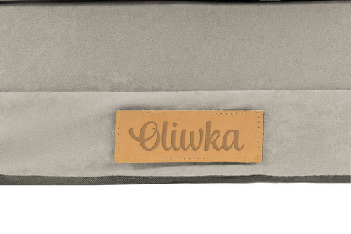 Rozkładana personalizowana sofa piankowa dziecięca j.szara+liski