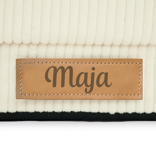 Rozkładana personalizowana sofa piankowa dziecięca - sztruks jasny krem