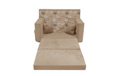 Personalisierte faltbare Kindercouch beige Teddybären