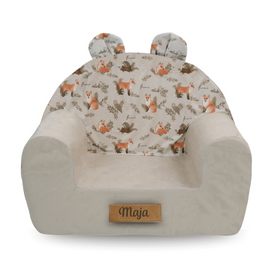 Personalized foam armchair for kids foxes