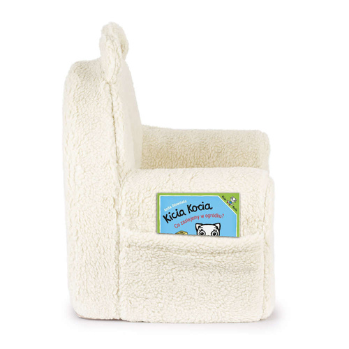 Personalisierter Kindersessel aus Schaumstoff - hellbeiger Teddybär