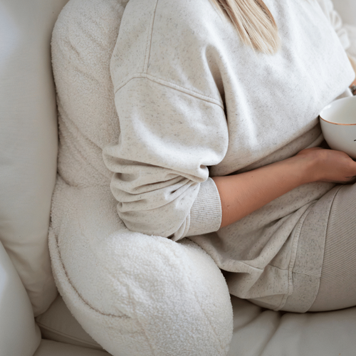 Flumi Rückenlehne Lesekissen für Erwachsene mit Armlehnen und Taschen - Bouce beige