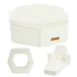 Personalized kids' foldable couch - beige