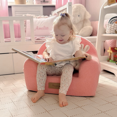 Personalisierter Schaumstoffsessel für Kinder beige Stoff Kord