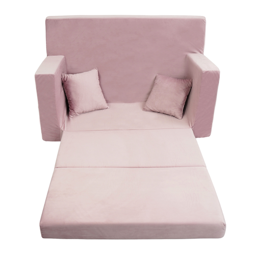 Personalized kids' foldable couch powder pink