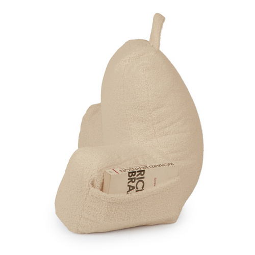 Flumi Reading Pillow for Adults with Armrests and Pockets - Boucle beige