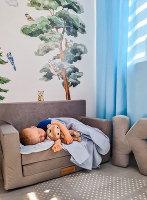 Rozkładana sofa piankowa dziecięca ZIELONA