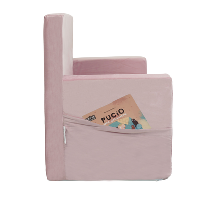 Personalized kids' foldable couch powder pink