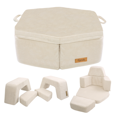 Personalized kids' foldable couch - beige