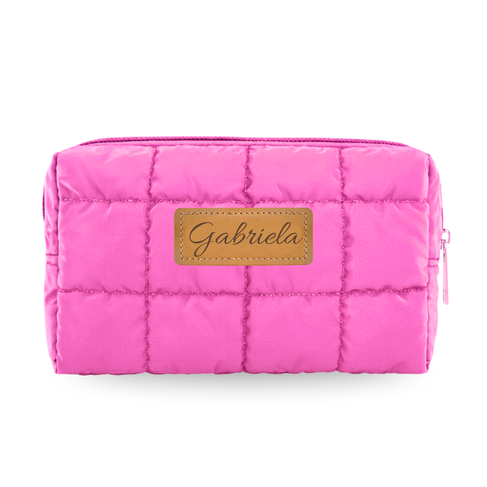 Personalizowana pikowana kosmetyczka - ciemny r�