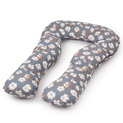 Schwangerschaftskissen marineblau mit weißen U-Typ Blumen