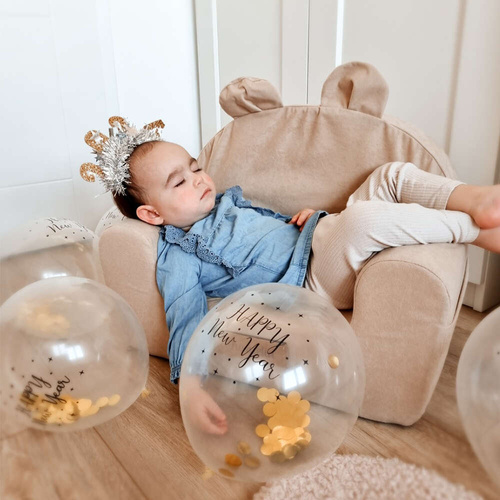 Personalisierter Schaumstoffsessel für Kinder beige